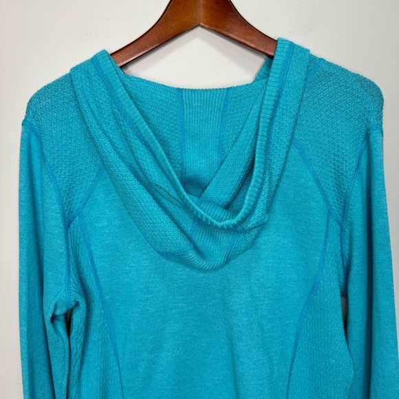 Eddie Bauer Blue Full Zip Hooded Lightweight Sweater Size Large - Picture 9 of 10